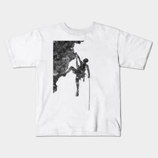 Climber man black and white Kids T-Shirt